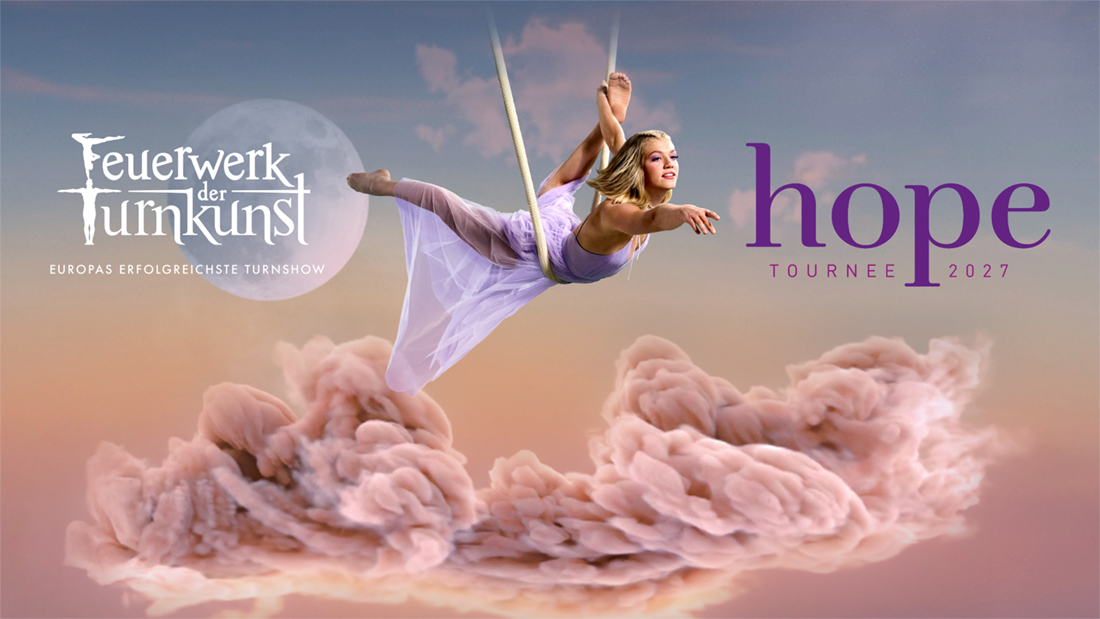 Key Visual Feuerwerk der Turnkunst 2027 - Tournee hope