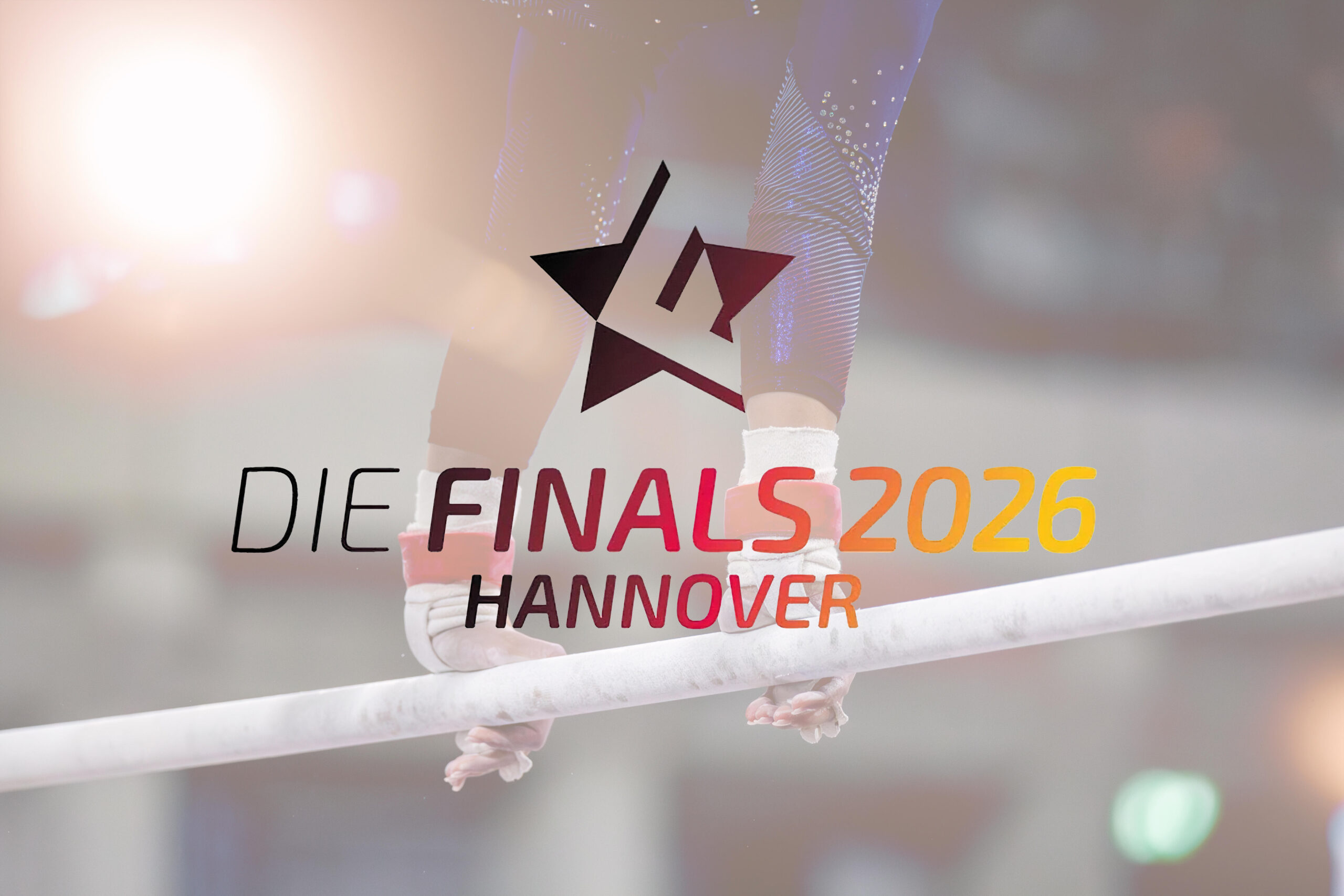 Die Finals 2026 in Hannover: Offizielles Logo vor dem Hintergrund einer Geräteturnerin