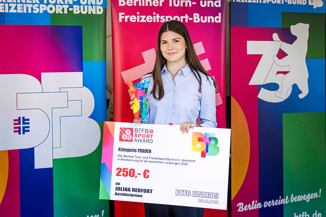 Jolina Herfort (Aerobicturnen, SC Berlin) gewann den BTFB Sport-Award in der Kategorie Jugend. (Foto: Sandra Schürmans)