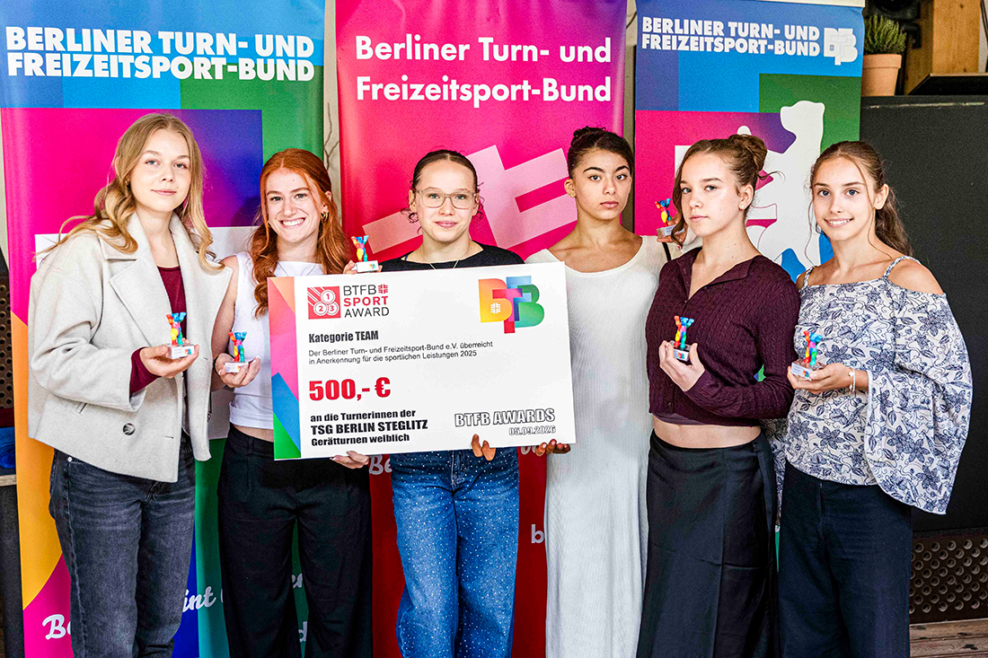 Das Bundesliga-Team der TSG Berlin Steglitz gewann den BTFB Sport-Award in der Kategorie Team. (Foto: Sandra Schürmans)
